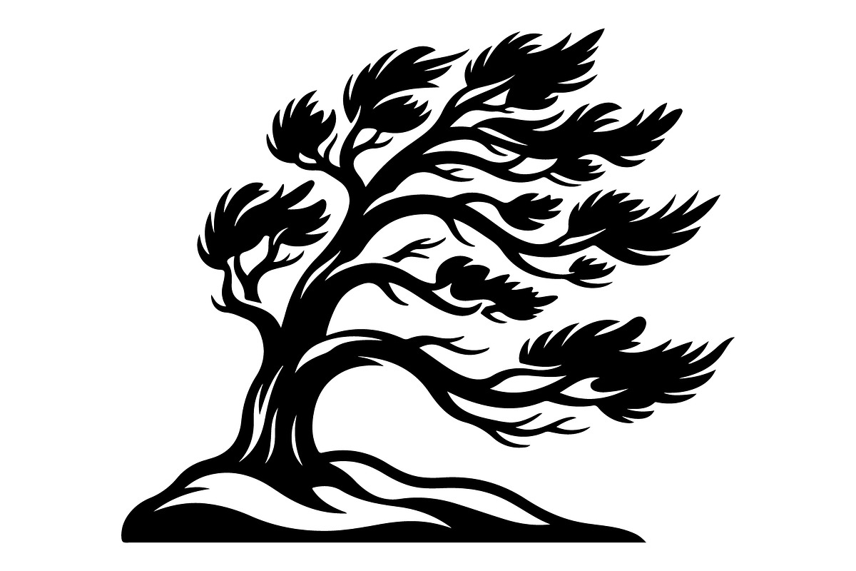 Windblown Tree Silhouette, an Object Graphic by Gfx_Store (Photo 11 of 16)