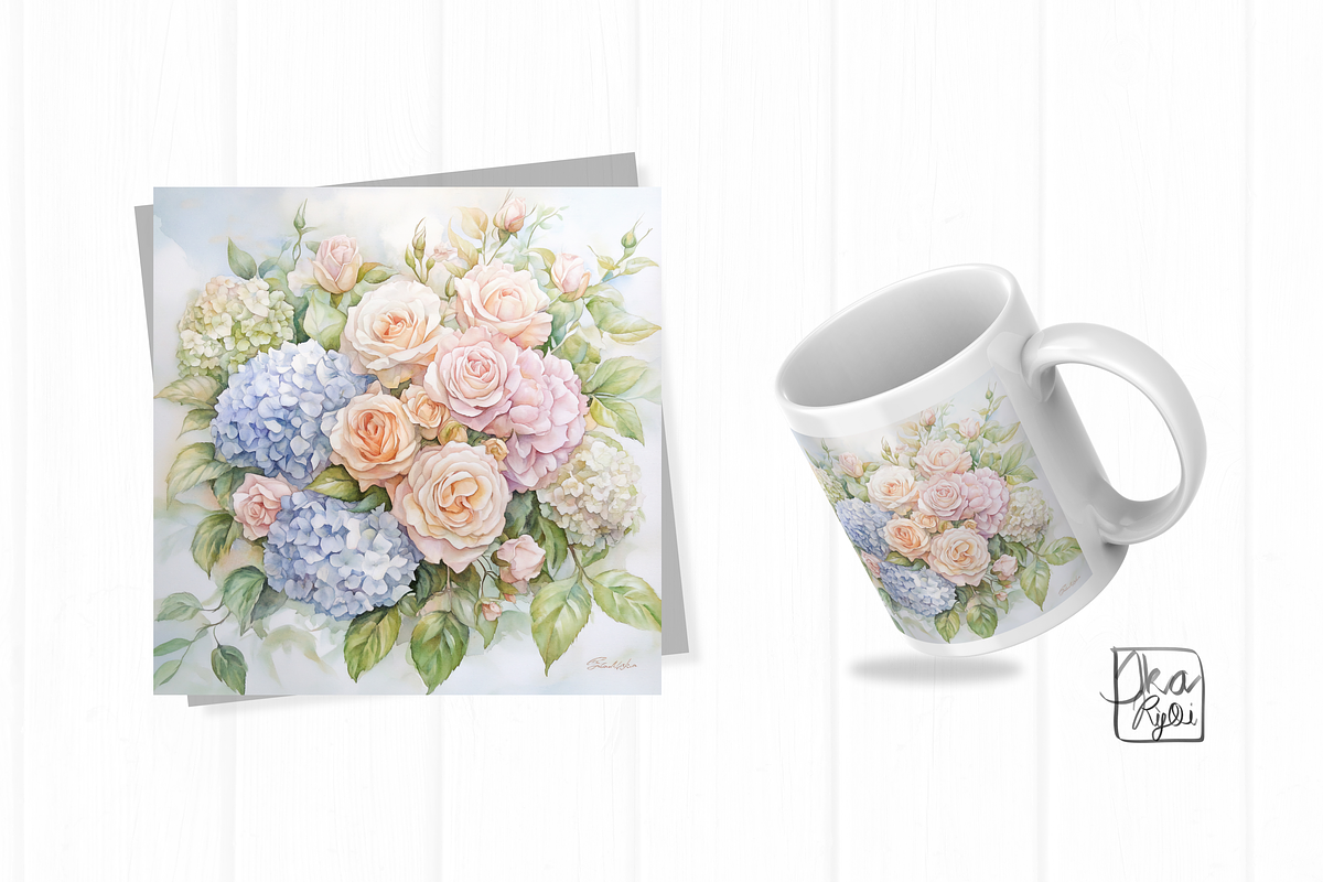 Serenade of Hydrangeas and Blushing, an Illustration by ikarifq shop (Photo 2 of 4)