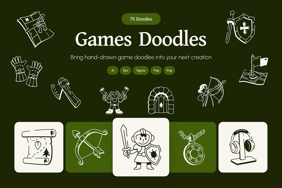 Game Doodle Icon, an Outline Icon by Vectors Market (Photo 1 of 8)