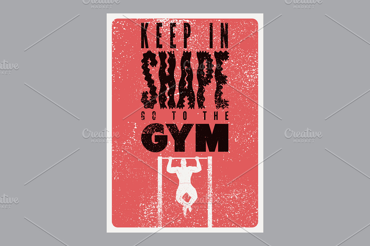 Gym vintage vector poster set., a Sport Illustration by PoPaShop (Photo 6 of 8)