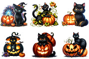 Black Cat and Pumpkin for Halloween, an Illustration by DreamArtGraphic (Thumbnail 4 of 4)