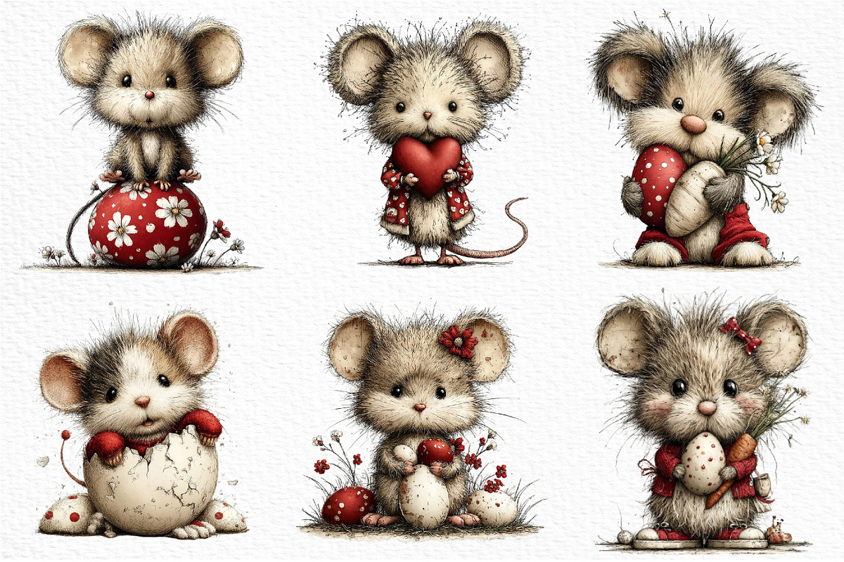 Whimsical Easter Mouse Clipart Png, an Illustration by Craft Nest (Photo 5 of 11)