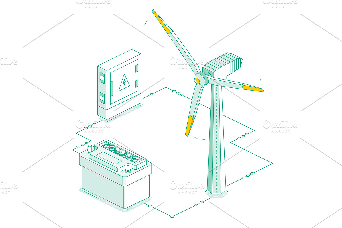 Wind turbine for generation., an Illustration by Booblgum
