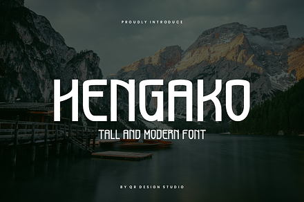 Hengako - Minimal & Tall Font, a Sans Serif Font by QR Design Studio