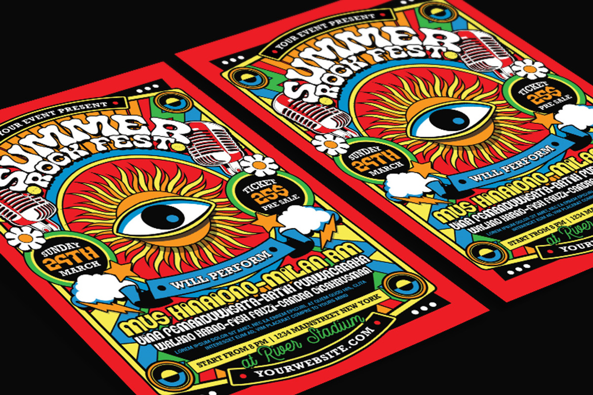 Retro Summer Rock Music Fest, a Flyer Template by Muhamad Iqbal hidayat (Photo 3 of 4)