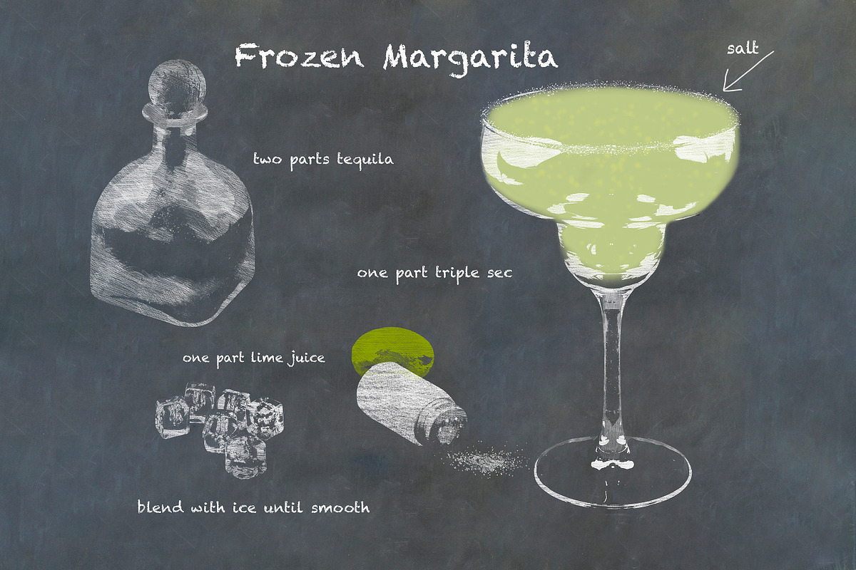 Classic Cocktail Chalkboard Sketches, an Object Illustration by karenfoleyphoto (Photo 12 of 30)