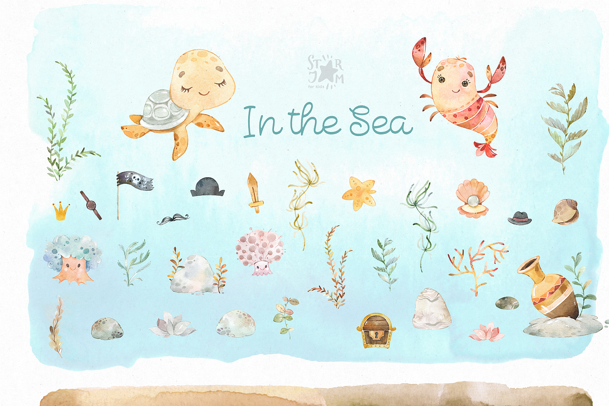 In The Sea. Watercolor Collection, an Animal Illustration by StarJam (Photo 3 of 5)