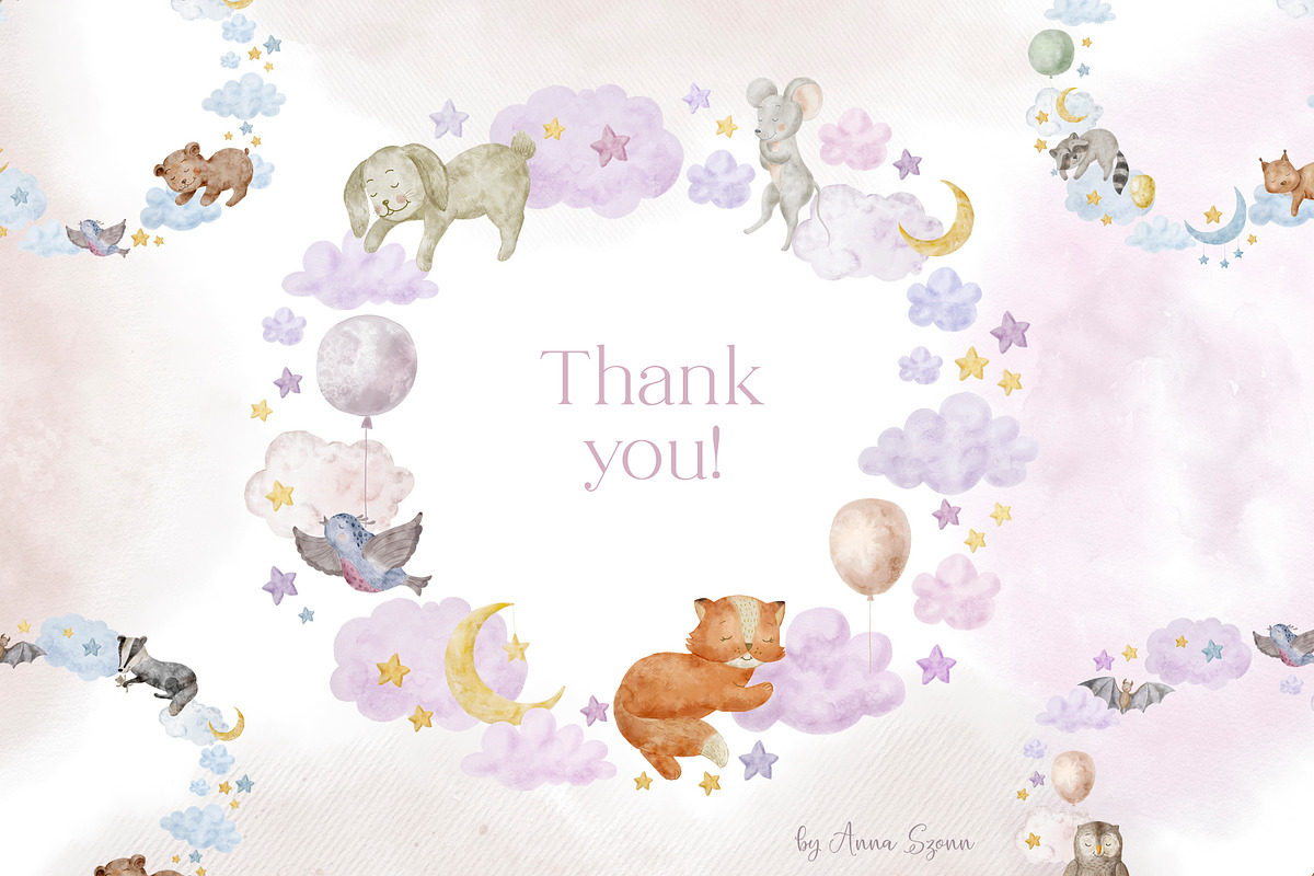 Cute Sleeping Animals., an Animal Illustration by Designwork (Photo 17 of 17)