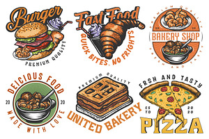Vintage bakery logo set, a Branding & Logo Template by Billah Hub