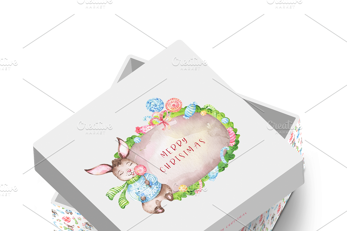 Very Merry Christmas Watercolor set, an Animal Illustration by Tatiana Troian (Photo 9 of 9)