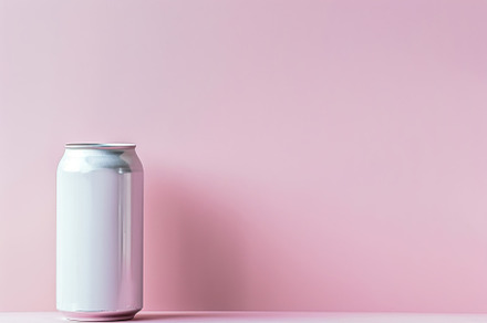 Blank aluminum can on pink background, a Food & Drink Photo by AlyaAnd