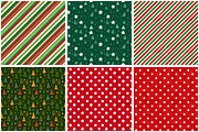 Red & Green Christmas Digital Paper, an Illustration by Designking (Thumbnail 3 of 4)