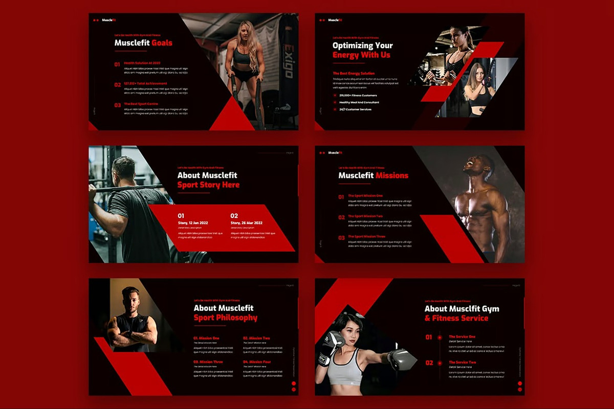 Musclefit - Gym & Fitness Powerpoint, a Presentation Template by Fit-tee (Photo 3 of 6)