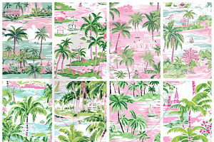 Preppy Pink & Green Palm Beach Paper