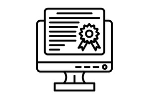 Digital Certificate Line Icon