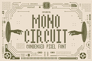 Mono Circuit - Condensed Pixel Font, a Sans Serif Font by HipFonts (Thumbnail 1 of 8)