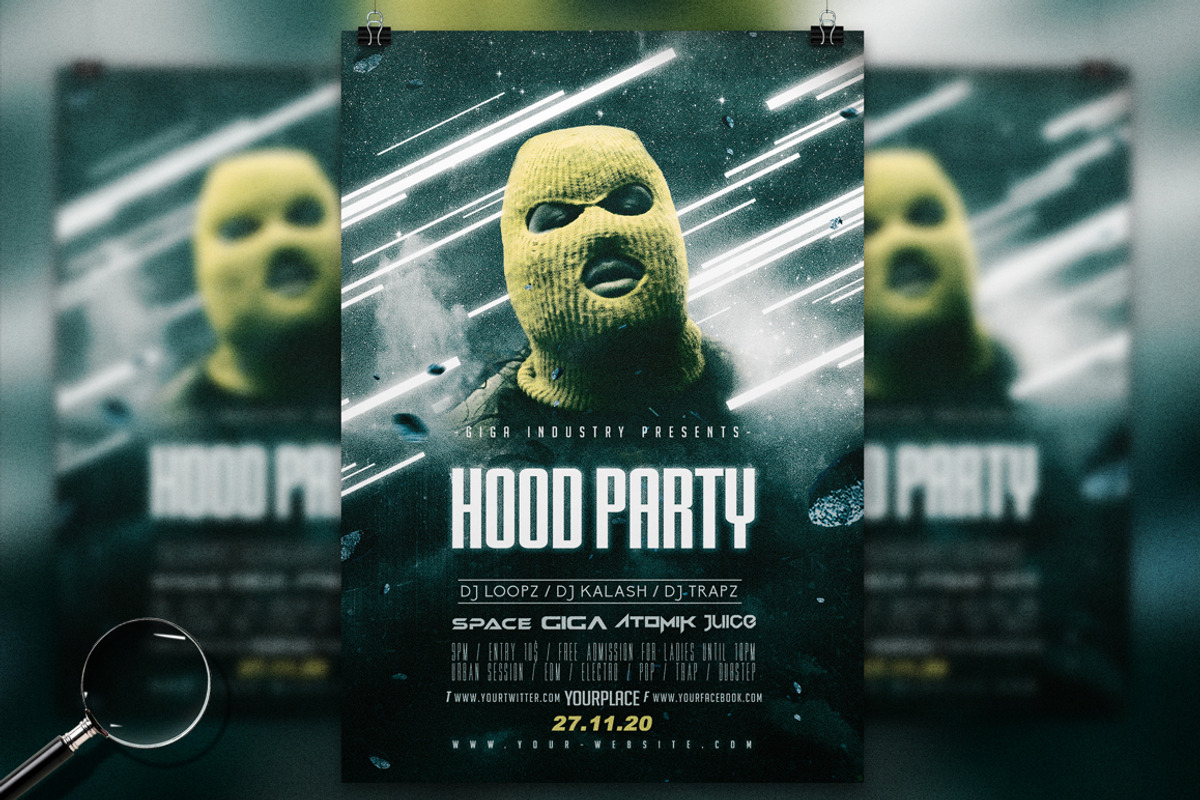 Hood Party | Club & Deejay Flyer, a Flyer Template by GIGA-TEMPLATE (Photo 1 of 5)