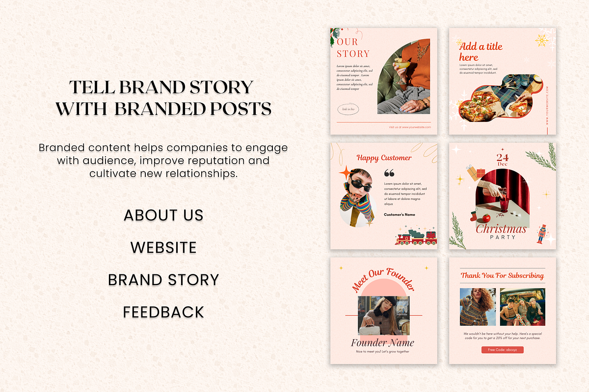 Christmas Instagram Bundle| Canva, a Social Media Template by DesignbySamVN (Photo 5 of 10)