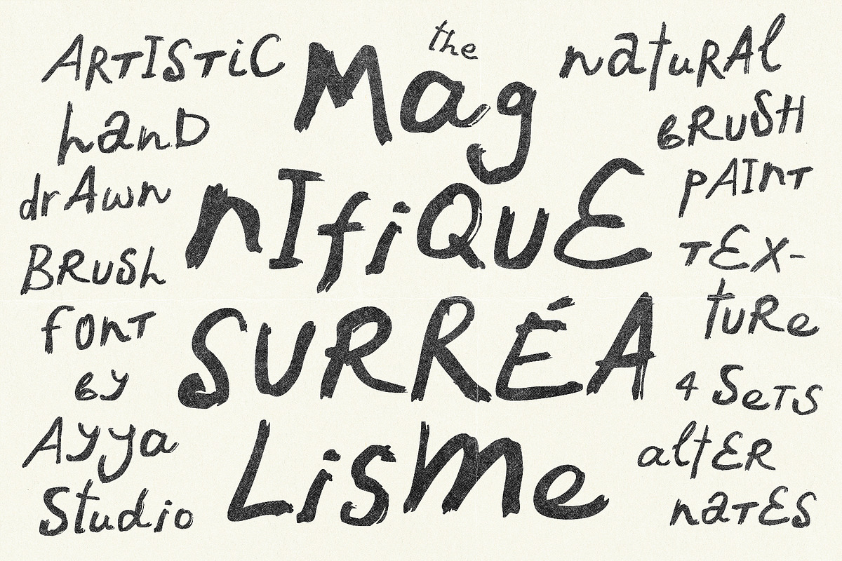 Organic Hand Painted Font, a Handwritten Font by Ayya Studio (Photo 1 of 17)