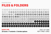Files & folders icons (Line), an Outline Icon by Totto House (Thumbnail 2 of 3)