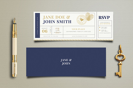 Wedding Invitation Ticket, an Invitation Template by Vynetta
