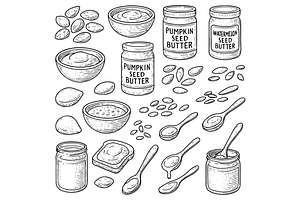 Pumpkin and Watermelon Seed Butter, an Object Graphic by RT Studio