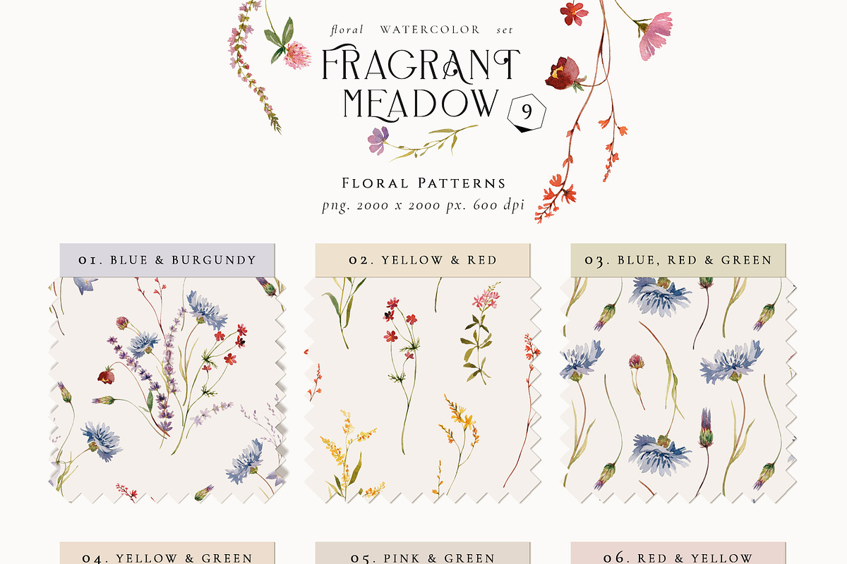 Fragrant Meadow - watercolor flowers, a Decorative Illustration by Pamyatka Shop (Photo 10 of 13)