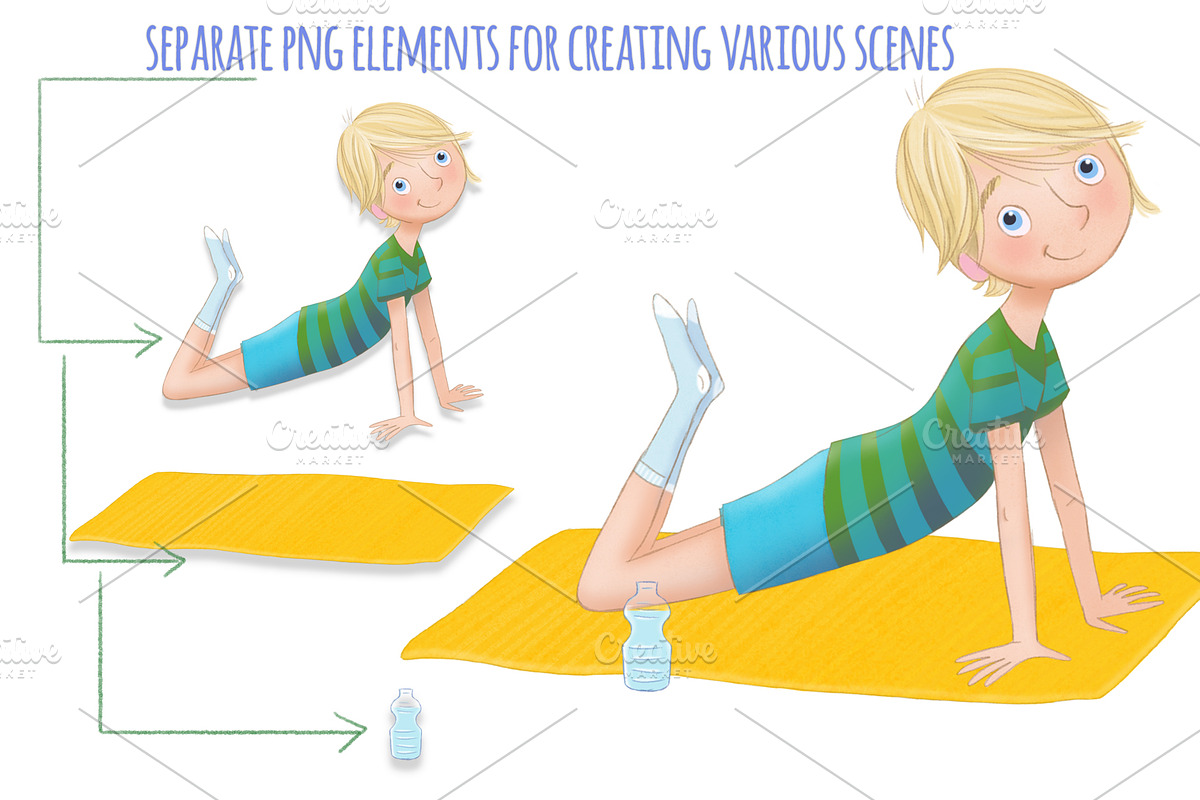 Yoga Kids Clipart, an Illustration by AnimadDesign (Photo 6 of 10)