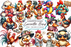 Sarcastic Chickens and Ducks Clipart, a Graphic by designcity5
