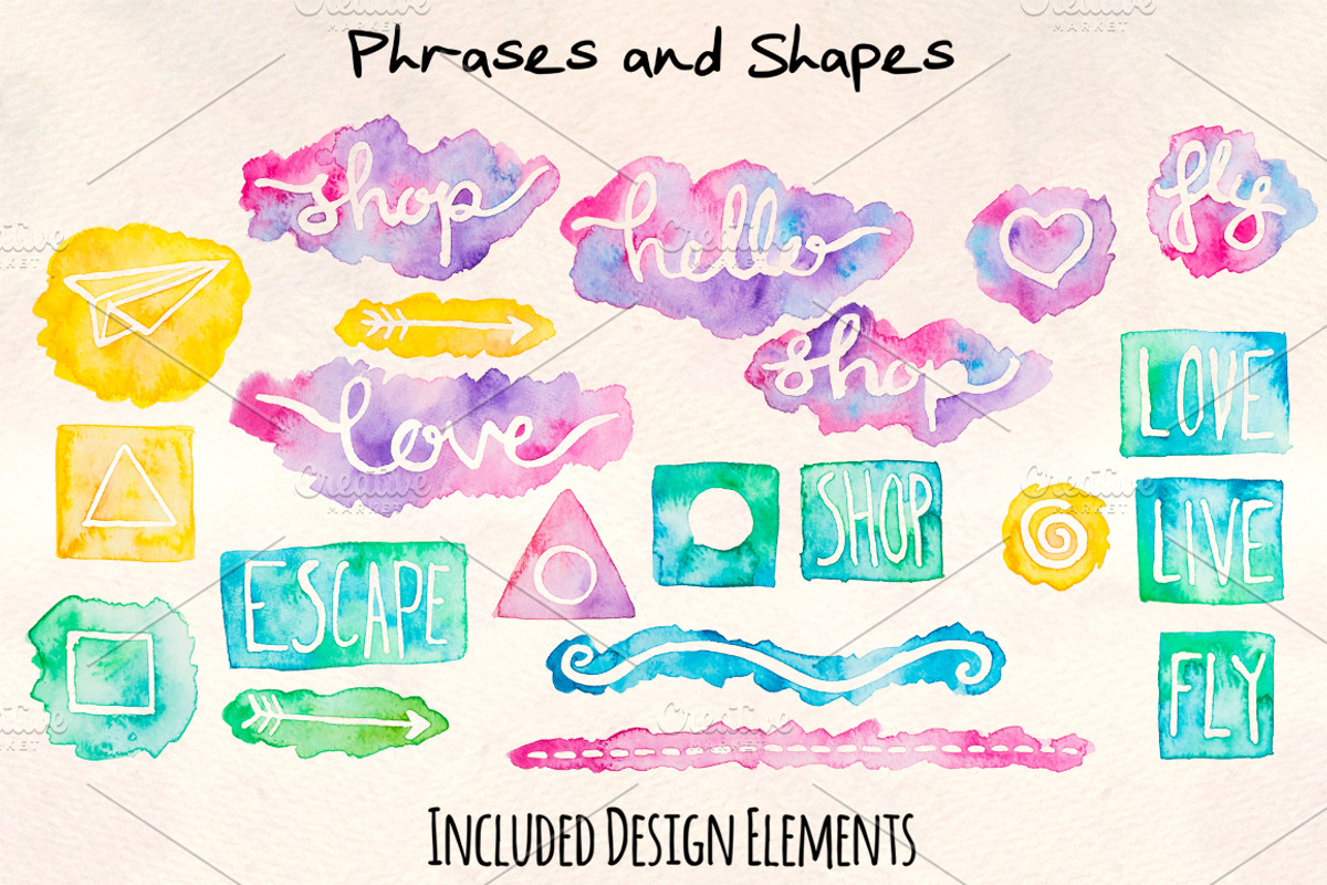 Watercolor Embellishment Kit, a Decorative Illustration by Violet LeBeaux (Photo 1 of 5)