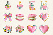 Valentine Watercolor Clipart Set, an Illustration by DreamCafeArt (Thumbnail 3 of 6)
