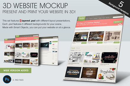 3D Website MockUp