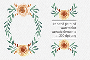 12 Hand painted Wreath Elements, a Pattern Graphic by Curve and Pixel (Thumbnail 4 of 5)