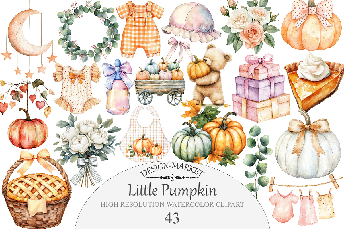 Little Pumpkin Clipart, an Illustration by Design Market (Photo 1 of 5)