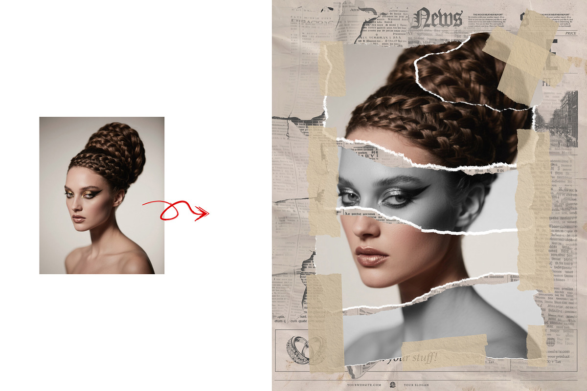 Torn Paper Cut Photo Template, an Action Add-On by MRI STUDIO (Photo 2 of 34)