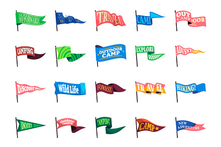 Forest camping pennants. Summer, a Graphic by Frogella