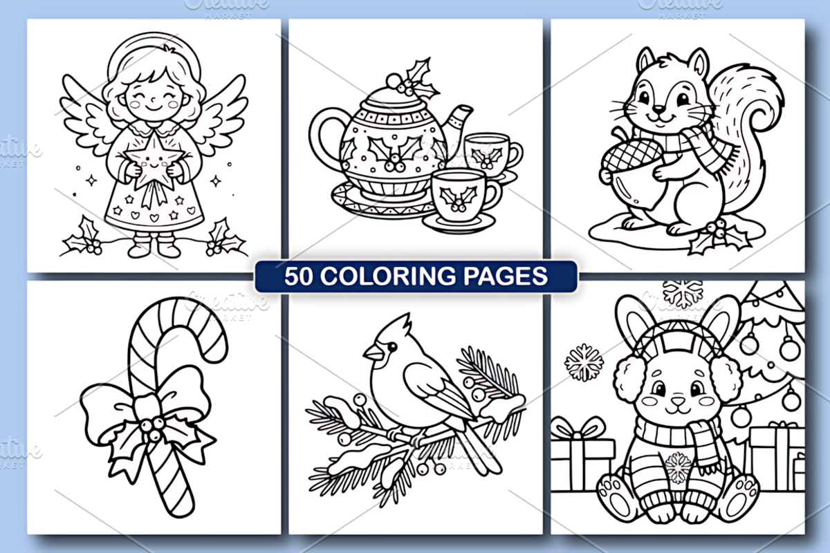 Christmas: Bold and Easy Coloring, a Seasonal Illustration by Design Station (Photo 2 of 6)