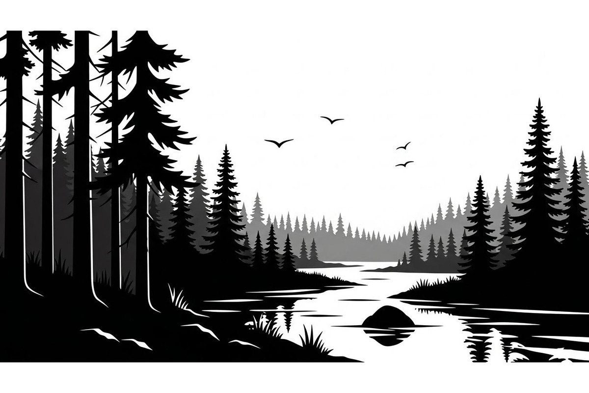 Nature Landscape Silhouette Vector B, an Illustration by Designer_Momina (Photo 36 of 51)
