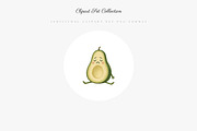 Cute Kawaii Avocado Clipart Set, an Illustration by Pati Paints (Thumbnail 9 of 10)