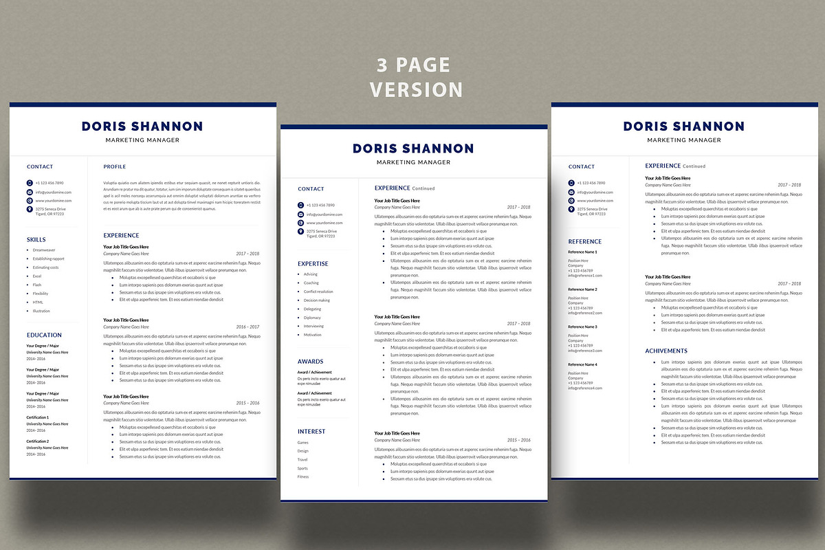 Resume Template | CV Template, a Resume Template by Advaita Printables (Photo 3 of 4)