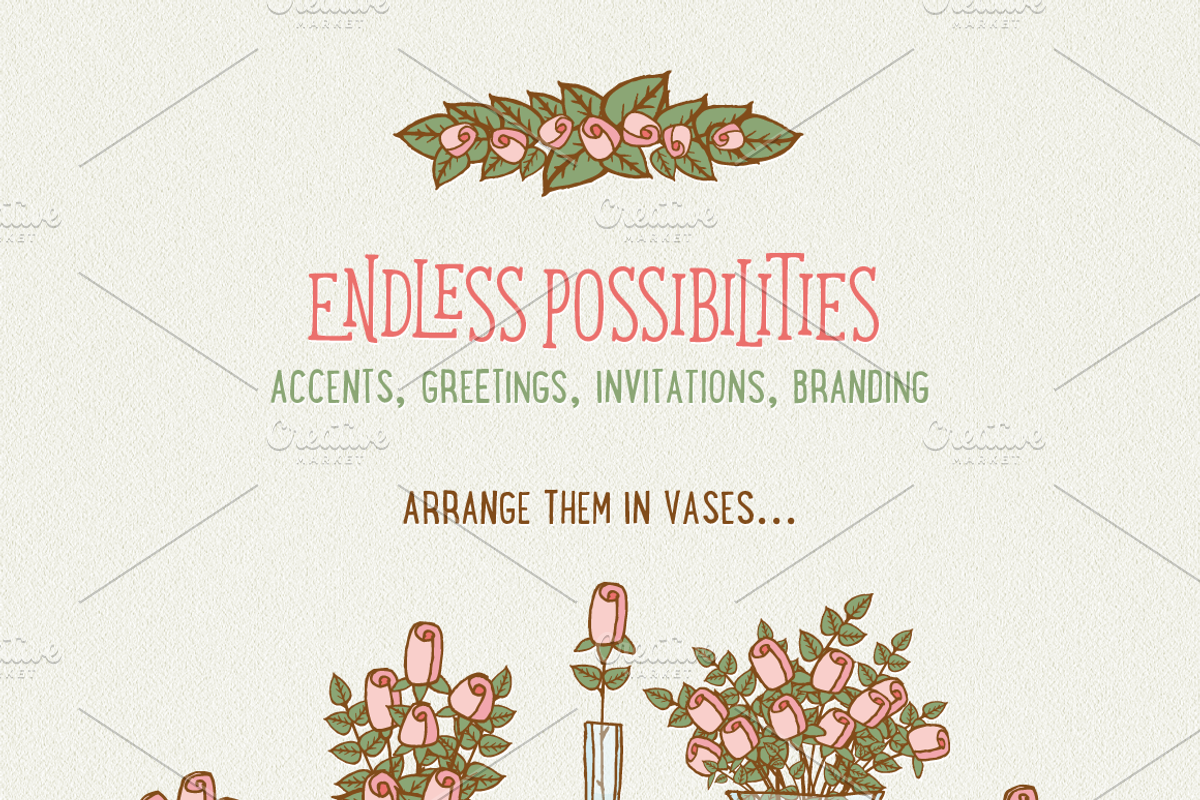 Rosebud accents - PNG only, an Illustration by Original Ink Designs (Photo 4 of 4)