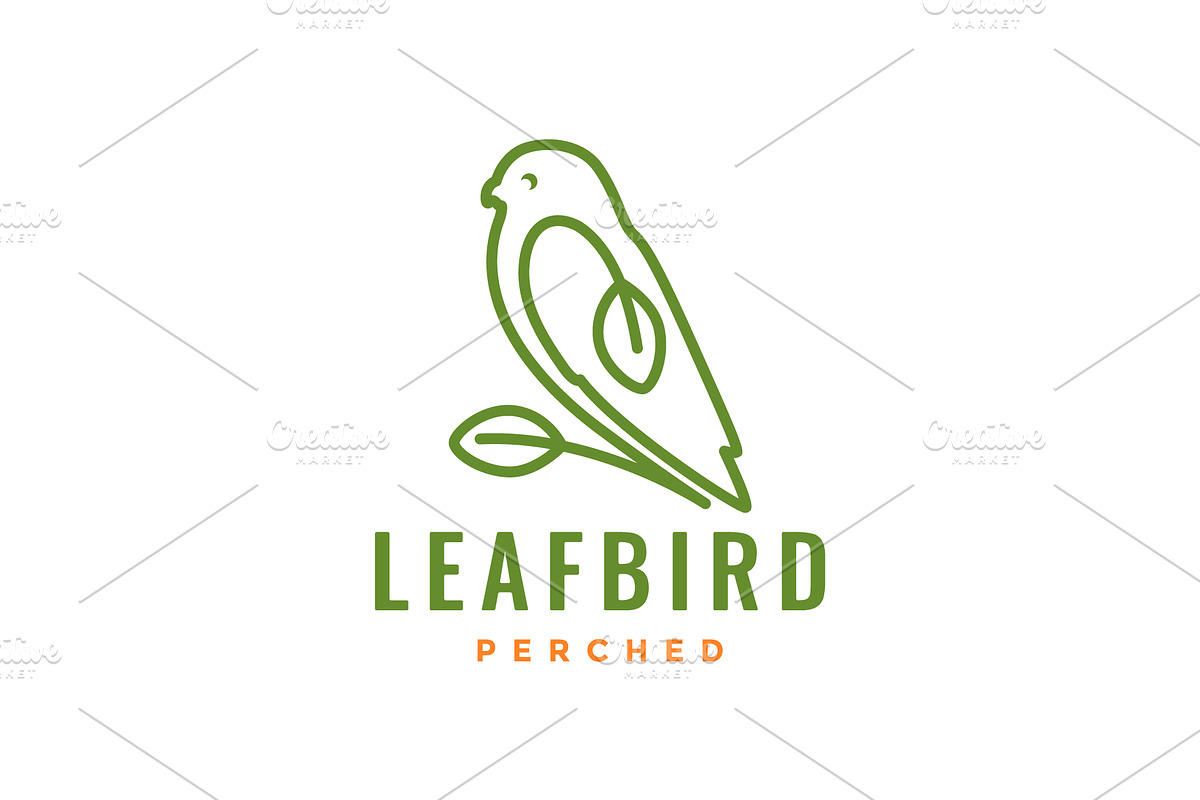 canary bird perched leaves logo, a Branding & Logo Template by devastd