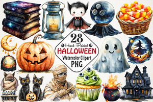 Hand-Painted Halloween Clipart, an Illustration by RobertsArt