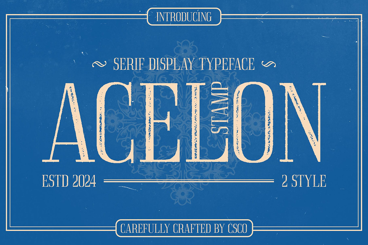 Acelon Stamp, a Serif Font by Craft Supply Co. (Photo 1 of 8)