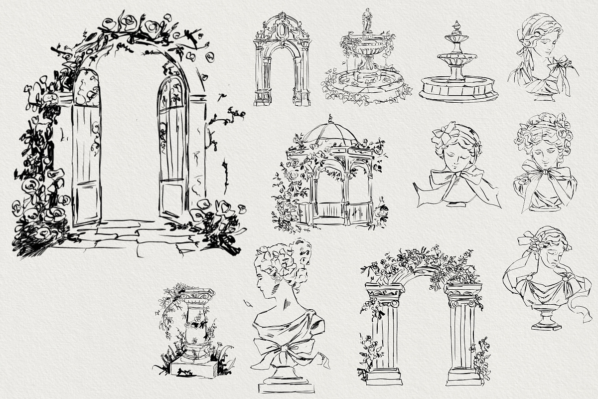 Timeless Romance: Wedding Line Art, a Decorative Illustration by AnnaPolitmerskaja (Photo 6 of 8)