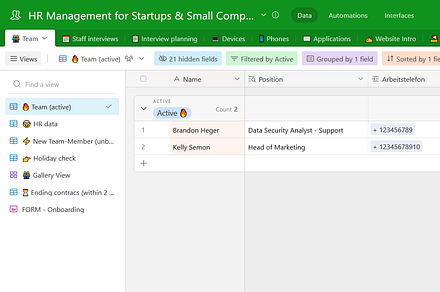 Airtable HR Management Template