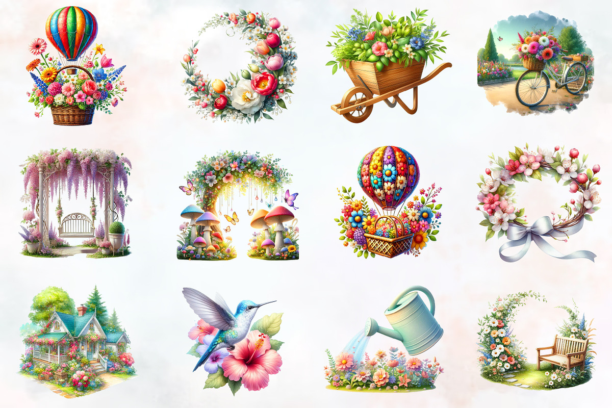 Spring Flower Garden Sublimation, an Illustration by RobertsArt (Photo 3 of 7)
