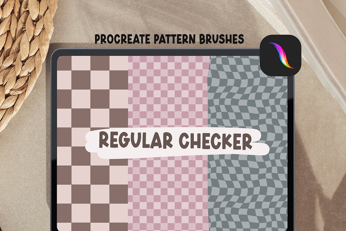 Checkered Procreate Brushes & Stamps, a Brush Add-On by Mastilo Designs (Photo 2 of 7)