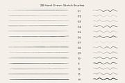 28 Adobe Illustrator Sketch Brushes, a Brush Add-On by Jenteva Art (Thumbnail 2 of 16)