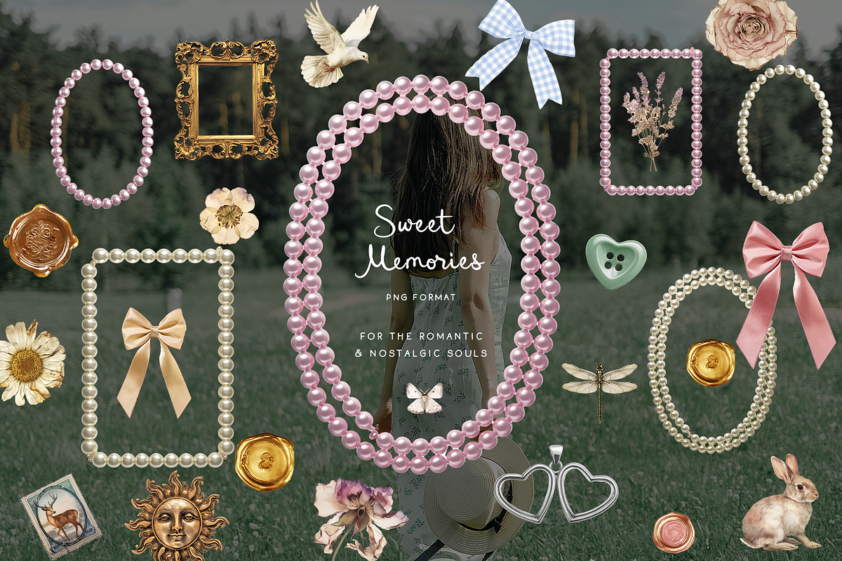 Vintage collage scrapbook lace bows, an Object Graphic by Grace Noboa Illustrations (Photo 8 of 15)